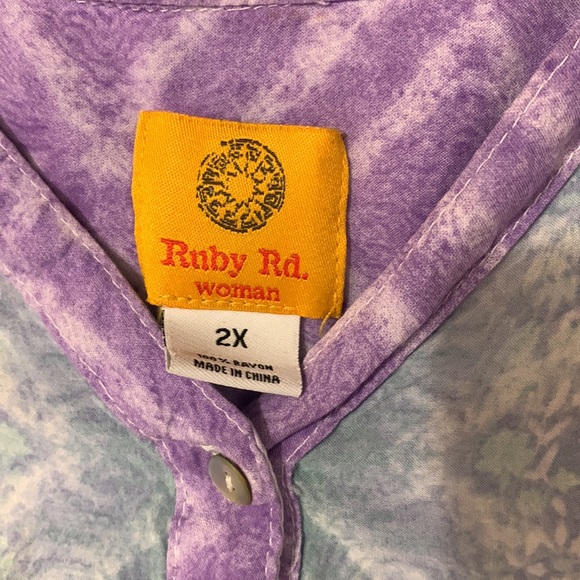 Ruby Rd Top Sz 2x Lavender - Picture 2 of 6